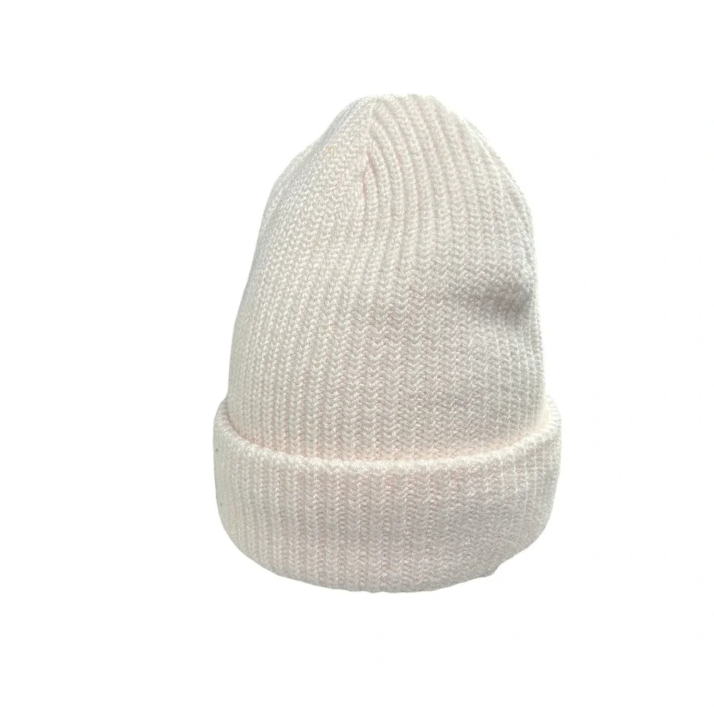 The North Face Beanie Hat One Size Pink Rib Knit Cuffed‎ Logo Gorpcore Outdoor